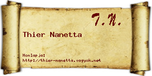 Thier Nanetta névjegykártya
